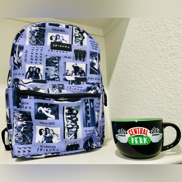 FRIENDS Handbags - TV SHOW FRIENDS 16" PURPLE BACKPACK & CENTRAL PERK 24oz COFFEE MUG COMBO